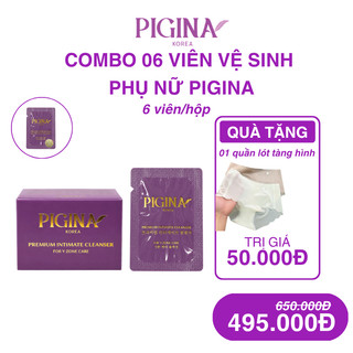Combo 6 viên tặng kèm 01 quần lót cao cấp _ Dung dịch vệ sinh phụ nữ PIGINA