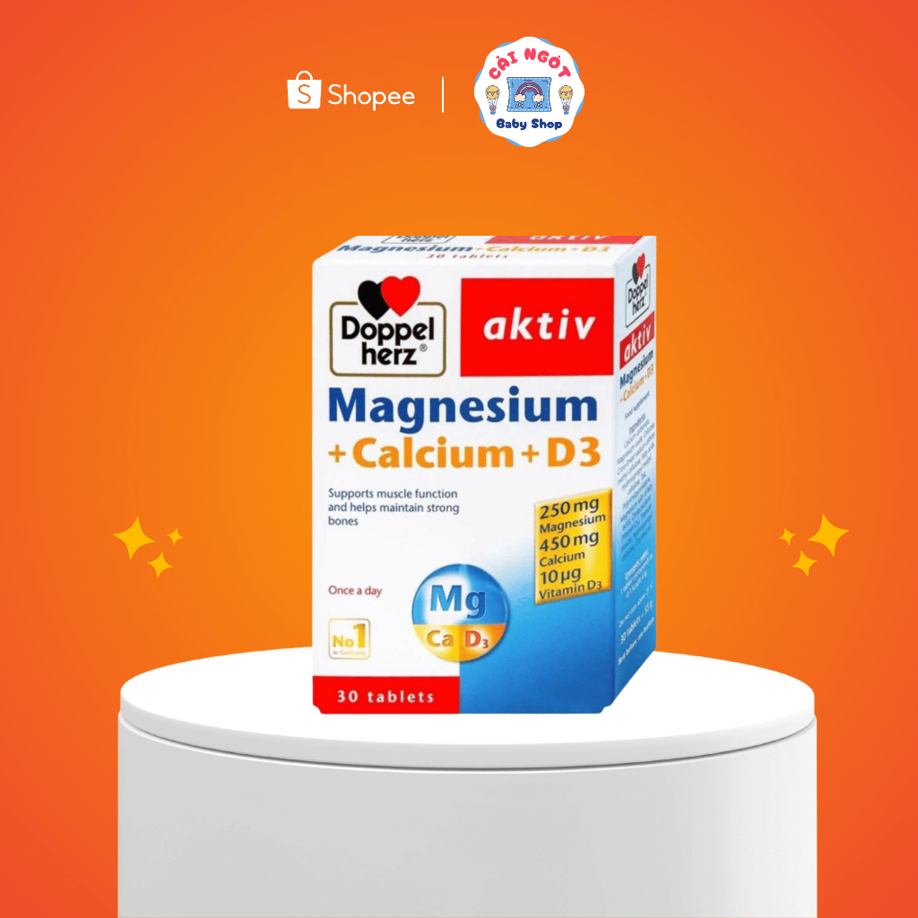 Doppelherz Aktiv Magnesium + Calcium + D3 Viên uống bổ sung Canxi