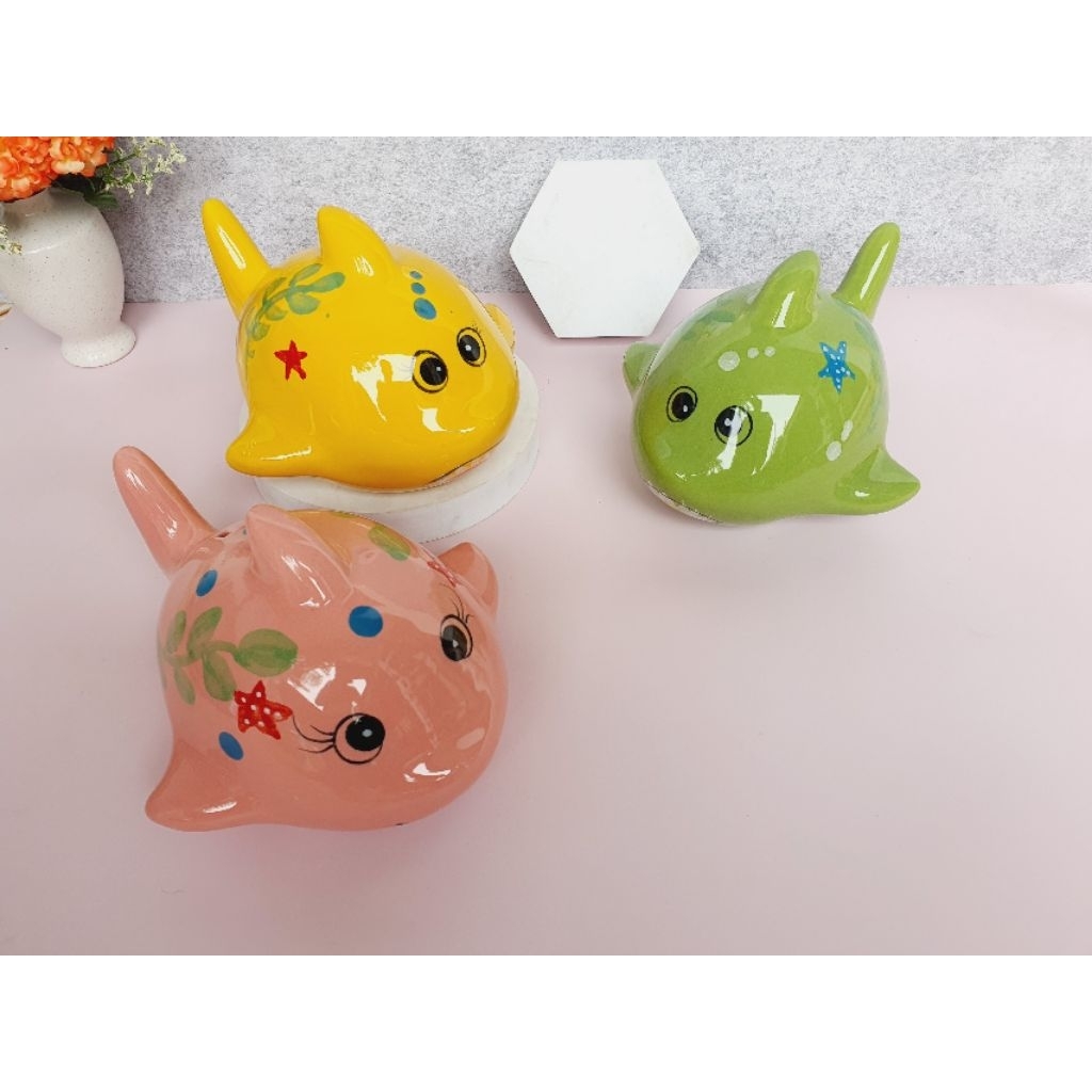 Heo sứ tiết kiệm - Cá mập Baby Shark Tiết Kiệm, chuẩn gốm sứ Bát Tràng
