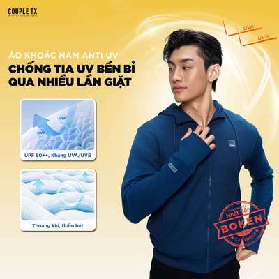 Áo Khoác Chống Nắng Nam Couple TX Anti UV 98% UPF 50++ Original Thoáng Khí Mũ Rộng Vành Form Vừa MOK 1064