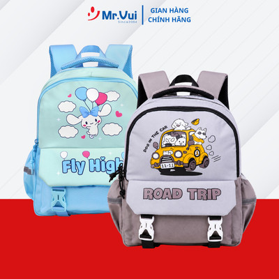 Balo học sinh Mr Vui 1098, cặp sách bé trai, bé gái cấp 1, tiểu học form to chống thấm cao cấp
