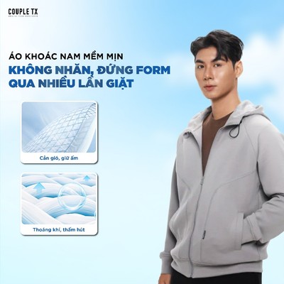 Áo Khoác Nam Couple TX Vải Nỉ Thun Công Nghệ Airlayer Mềm Mịn Thoải Mái Đứng Form Dáng Rộng MOK 1066