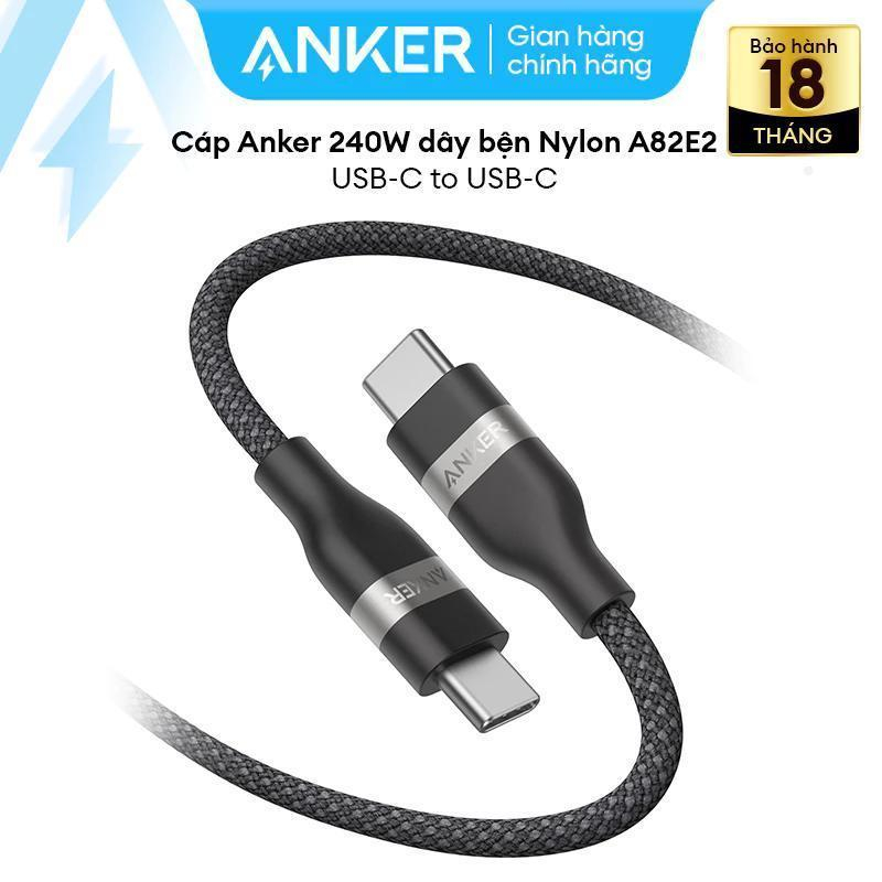 [iPhone 15-17, Android] Cáp sạc nhanh Anker USB-C to USB-C 240W dây bện Nylon dài 0.9m- A82E2