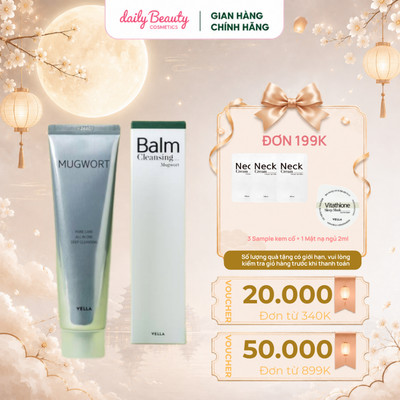 Sáp Tẩy Trang Chiết Xuất Ngải Cứu Làm Sạch Lớp Makeup, Loại Bỏ Bụi Bẩn, Vella Mugwort Pore Deep Cleansing Balm 80ml