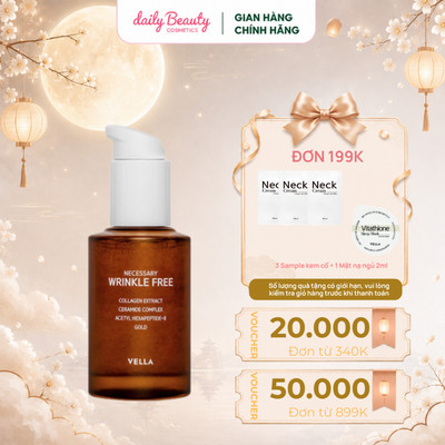 Serum Phục Hồi Đàn Hồi, Trẻ Hoá Làn Da VELLA Necessary Wrinkle Free Ampoule 30ml Làm Mờ Nếp Nhăn