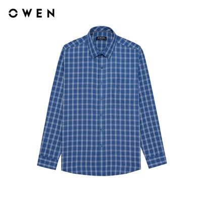 Owen - Áo sơ mi dài tay Regular Fit AR260070DT màu Xanh tím than chất liệu Bamboo poly