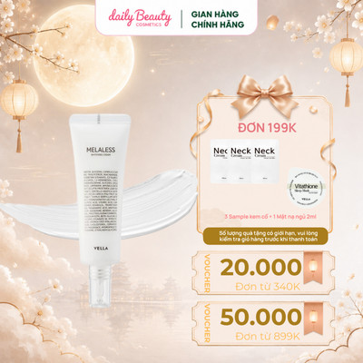 Kem Dưỡng Làm Mờ Đốm Nâu, Nám Và Tàn Nhang, Hỗ Trợ Làm Sáng Da VELLA Melaless Whitening Cream 50ml