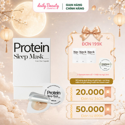 [MÓP HỘP] Mặt Nạ Ngủ Protein Yến Mạch Cấp Ẩm, Dưỡng Chuyên Sâu VELLA Protein Core One Capsule Sleep Mask 30pcs