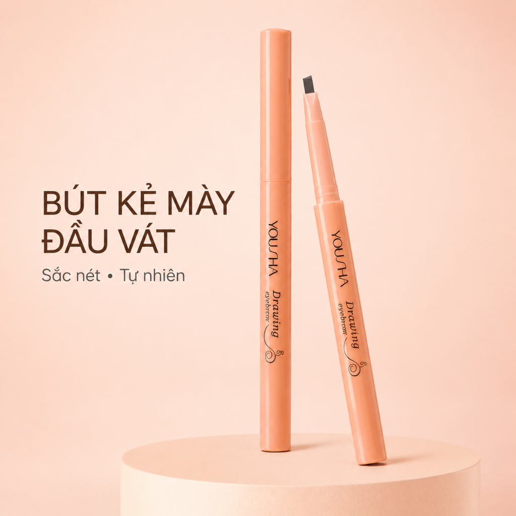 Bút Kẻ Mày Đầu Vát Sắc Nét, Dễ Tạo Dáng Chân Mày Tự Nhiên, Dễ Kẻ Cho Người Mới