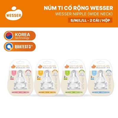 [MỚI] Núm ti cổ RỘNG Wesser size S/M/L/LL (2 cái/hộp)