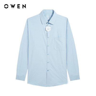 Owen - Áo sơ mi dài tay Regular Fit AR263000DT màu Xanh chất liệu Knit cao cấp