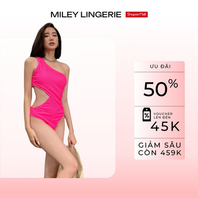 [Đồ Bơi Nữ] Bộ Bikini Hai Mảnh Miley Lingerie Thun Lạnh Dập Đa Chiều Cao Cấp Cut-Out Tôn Dáng Đi Biển Pink
