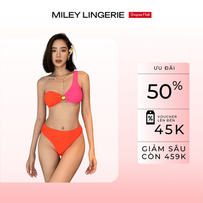 [Đồ Bơi Nữ] Bộ Bikini Hai Mảnh Miley Lingerie Thun Lạnh Dập Đa Chiều Cao Cấp Cut-Out Tôn Dáng Đi Biển Tea Rose
