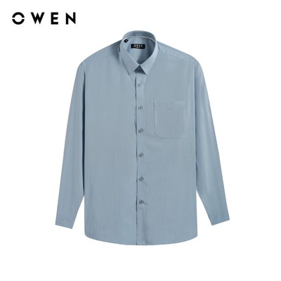 Owen - Áo sơ mi dài tay Regular Fit AR260012DT màu Xanh chất liệu Spandex