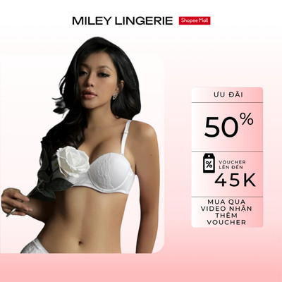 [Áo Ngực Nữ] Áo Lót Thun Lạnh Cúp Ngang Miley Lingerie, Tháo Dây Linh Hoạt, Chống Tuột Diện Đầm Hở Vai Phối Ren