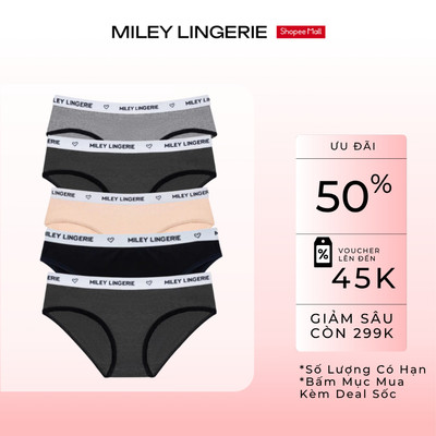 [LIVE] Combo 5 Quần Lót Cotton Lưng Logo Being Me Miley Lingerie (Màu ngẫu nhiên)
