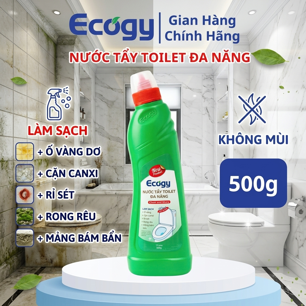 𝗡𝘂̛𝗼̛́𝗰 𝘁𝗮̂̉𝘆 𝗧𝗼𝗶𝗹𝗲𝘁 Ecogy chính hãng: Hỗ trợ làm sạch các mảng bám, cặn canxi trên bồn cầu. chậu rử
