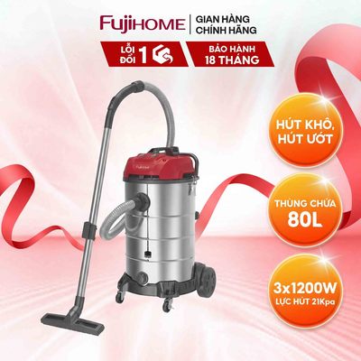 Máy hút bụi công nghiệp Fujihome VC80N - Làm sạch khô & ướt 💧 công suất siêu lớn