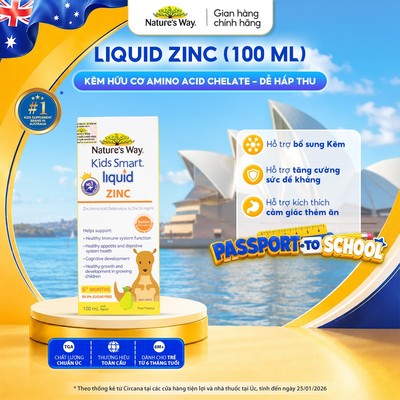 Siro Uống Nature's Way Kids Smart Liquid Zinc Bổ Sung Kẽm, Hỗ Trợ Tăng Cường Đề Kháng Cho Bé 100ml