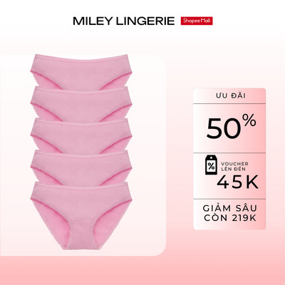Combo 5 Quần Lót Modal Visco Viền Ren Miley Lingerie Mềm Mại, Thoải Mái, Nhãn In Chống Cộm