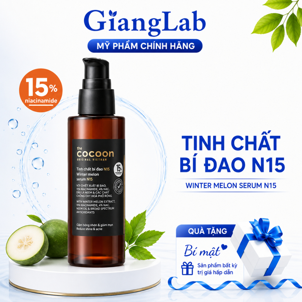 Tinh Chất Bí Đao Cocoon N15 70ml Serum 15% Niacinamide Kiểm Soát Dầu, Làm Dịu Da, Dưỡng Ẩm