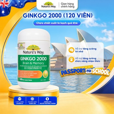 Viên Uống Hỗ Trợ Tăng Cường Trí Nhớ Nature's Way Ginkgo 2000mg