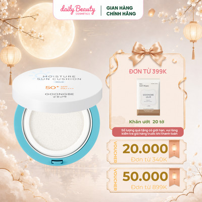Cushion Chống Nắng Vật Lý Thuần Chay GOONGBE Moisture Sun Cushion Lành Tính Cho Nhạy Cảm 14g