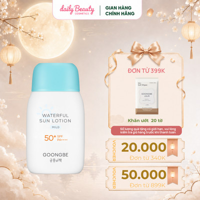 Sữa Chống Nắng Vật Lý Thuần Chay GOONGBE Waterful Sun Lotion Lành Tính Cho Da Nhạy Cảm SPF50+ PA++++ 80gr