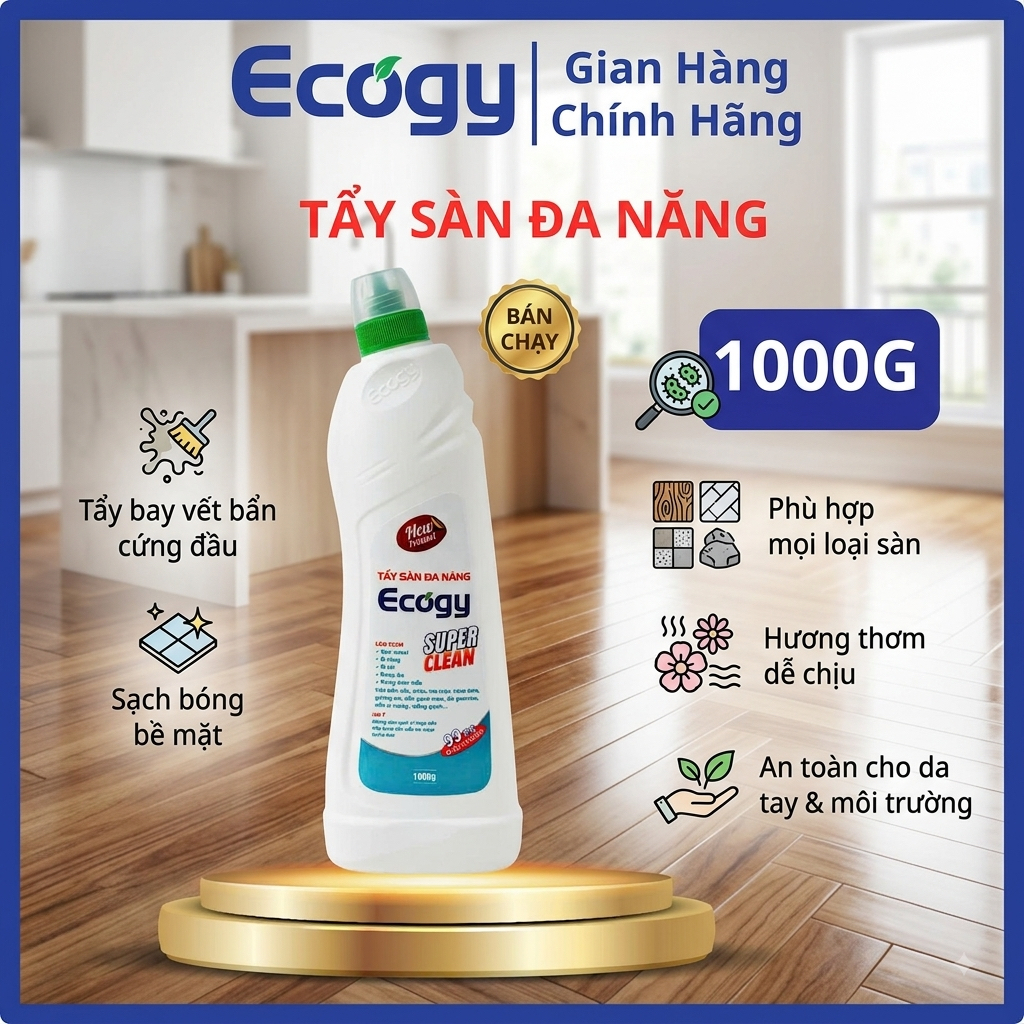 Nước 𝗧𝗮̂̉𝘆 𝘀𝗮̀𝗻 đa năng chính hãng Ecogy 1000g; hỗ trợ làm sạch mảng bám, cặn canxi, rong rêu nền gạ