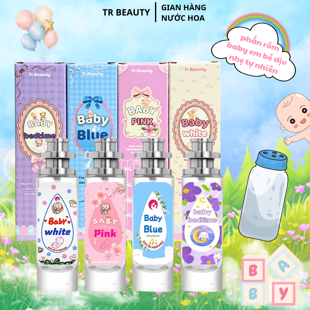 [MUA 2C 30ML TẶNG 1C 100ML ] nước hoa phấn baby em bé nội địa thái lưu hương lâu thơm hương baby dịu nhẹ