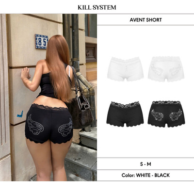 Quần short viền ren cánh thiên thần đính đá lấp lánh AVENT - 𝐊𝐈𝐋𝐋 𝐒𝐘𝐒𝐓𝐄𝐌