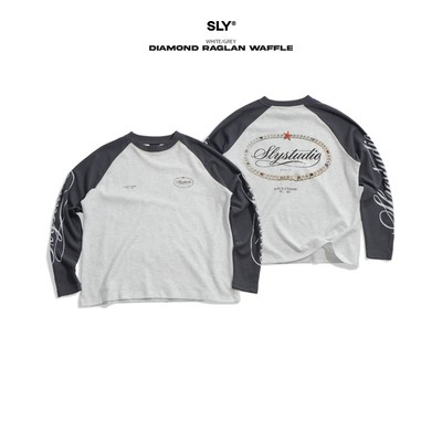 Áo thun tay dài SLY Waffle Diamond Pepper/Navy