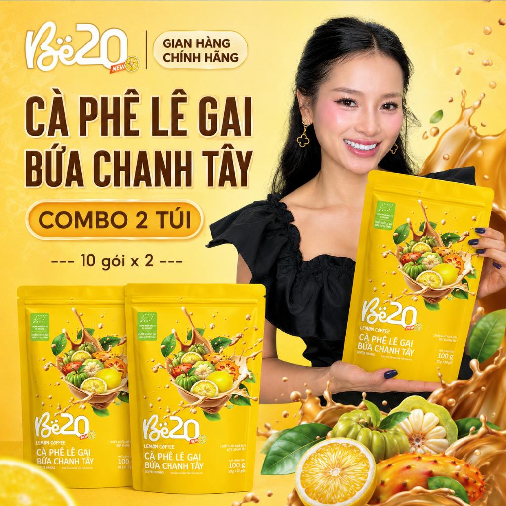 [COMBO] 2 Túi Cà Phê Be20 Vị Lê Gai Bứa Chanh Tây, Cà Phê Be20 Vị Chanh Tây Hòa Tan Túi Zip Mới - 10