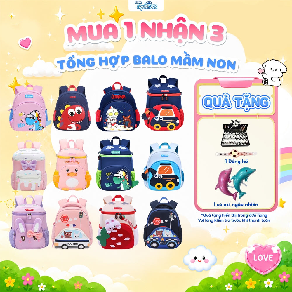 Balo Mầm Non Cho Bé 1–6 Tuổi, Balo Trẻ Em Đi Học Mẫu Giáo Siêu Nhẹ, Nhiều Mẫu Dễ Thương