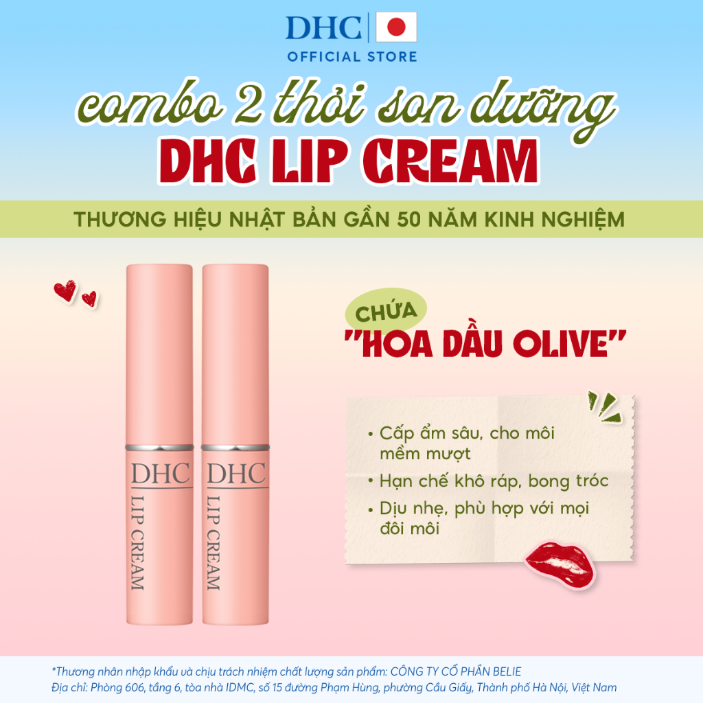 Combo 2 Thỏi Son dưỡng môi DHC Lip Cream