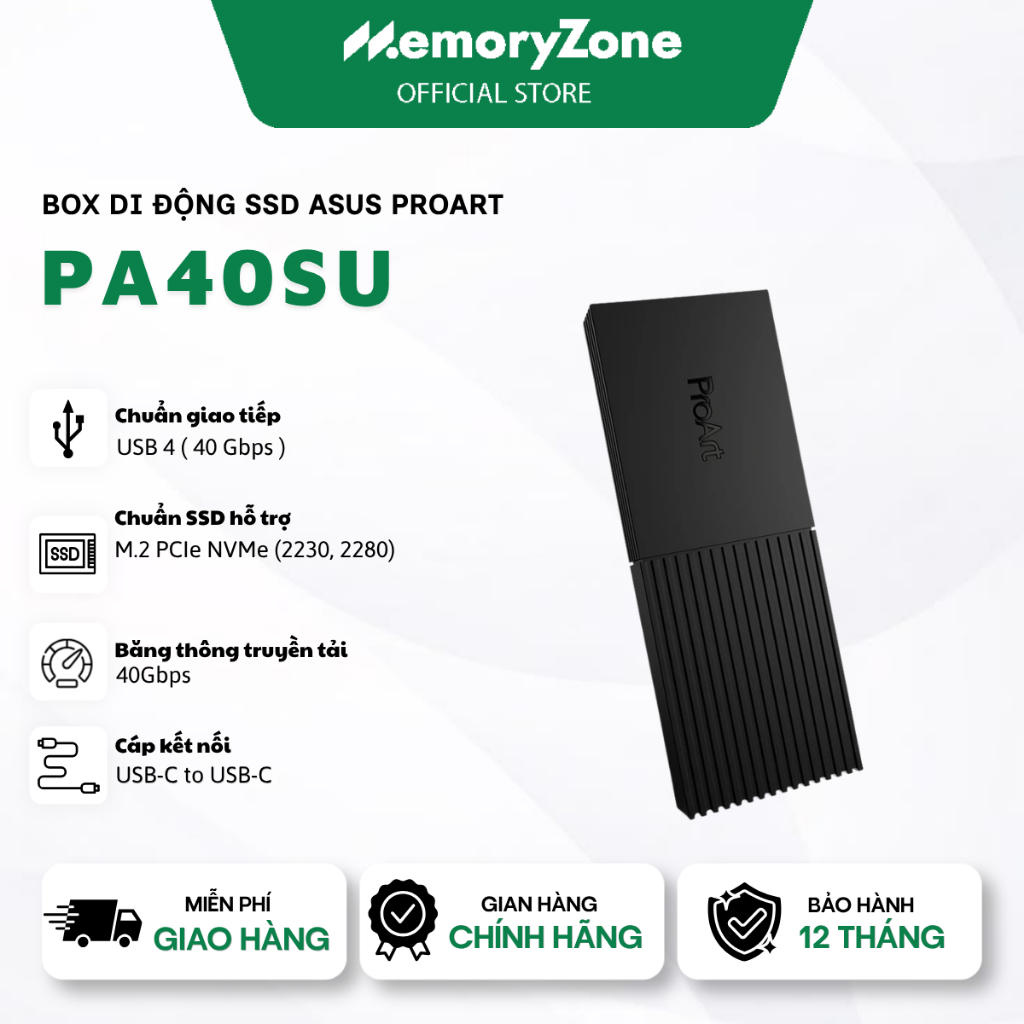 Box di động SSD M.2 NVMe 40Gbps ASUS ProArt - Bảo hành 12 tháng