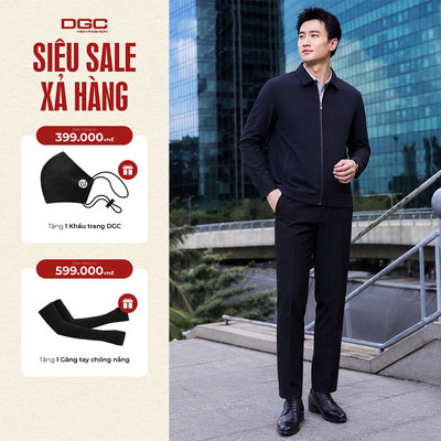 Áo Khoác Nam WAJKBC08M DGC Cổ Bẻ Khóa Kéo Thời Trang Công Sở Doanh Nhân Lịch Lãm Sang Trọng