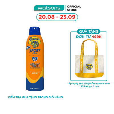 Xịt Chống Nắng Banana Boat Sport Ultra Sunscreen Continuous Spray SPF65 PA++++ 170g