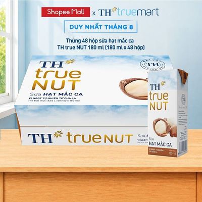 [SHOPEE SINH VIÊN] Thùng 48 Hộp Sữa Hạt Mắc Ca TH true NUT milk 180ml (48 Hộp)