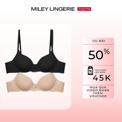 Combo 2 Áo Ngực Nữ Cúp Tròn Phối Ren Lưng Miley Lingerie Thoáng Khí BRM_002