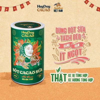 Lon 350g - Bột cacao sữa Bold gu đắng đậm, ít ngọt – Heyday Cacao
