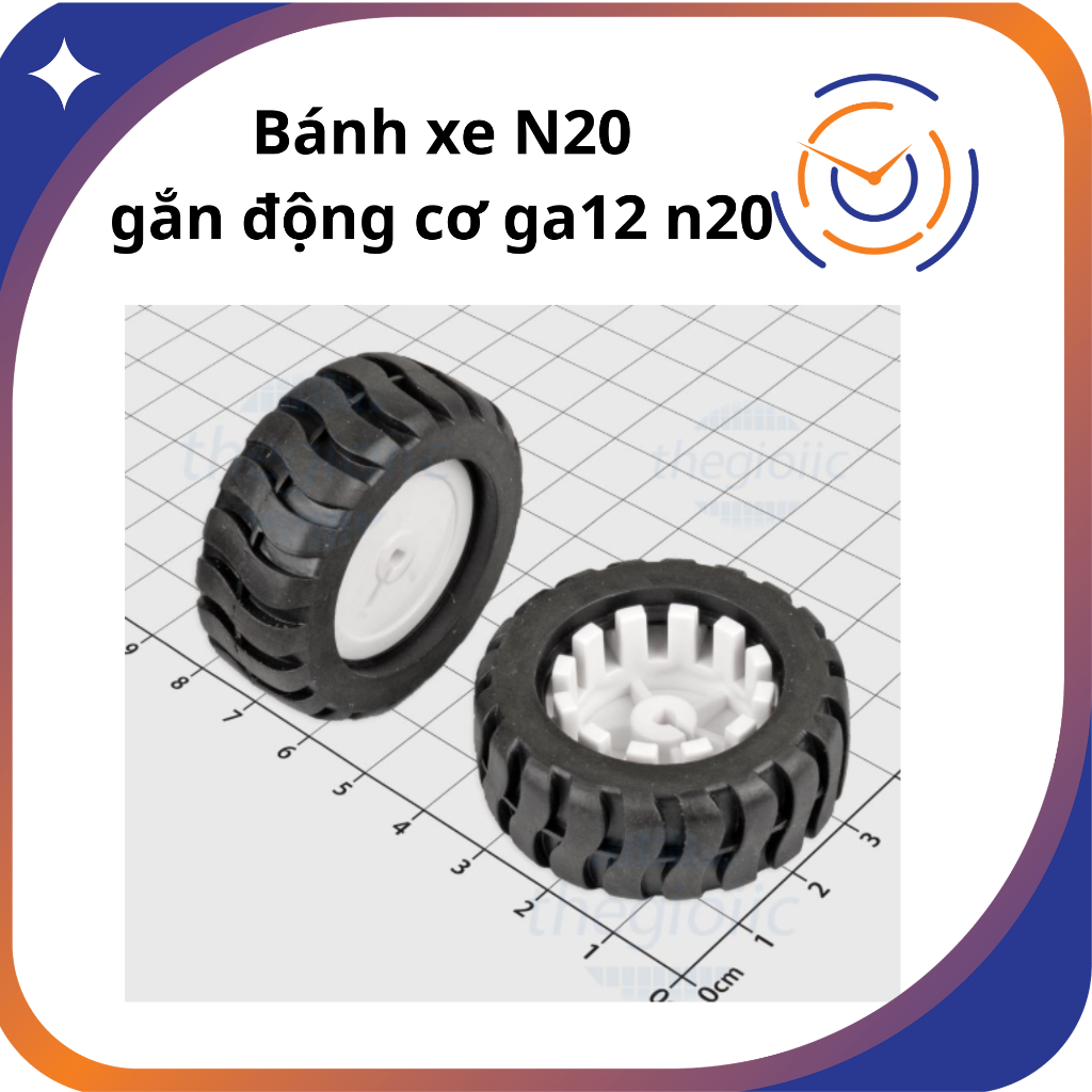 Bánh Xe N20 – Bánh Xe Cao Su Cho Động Cơ Giảm Tốc N20 Robot Mô Hình