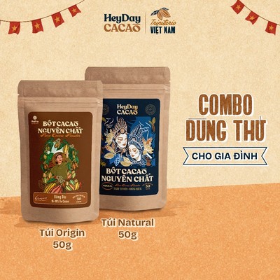 Combo dùng thử cho Gia đình - Túi Origin 50g, Túi Natural 50g - Heyday