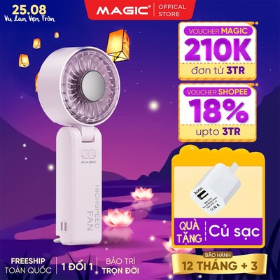 [Hàng Mới Về] Quạt sạc cầm tay sò lạnh Magic A-014, Pin 2000mAh, 5 cấp độ gió, bảo hành 12 tháng