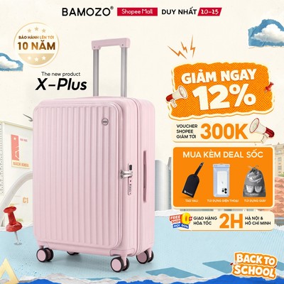 Vali Du Lịch Bamozo Mở Rộng X-Plus Thời Trang Size 20/24/28 Tăng 15% Sức Chứa, Khóa TSA Chống Trộm_XPLUS