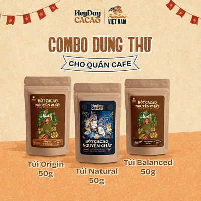 Combo dùng thử cho các quán Cafe - Túi Origin 50g, Túi Balanced 50g, Túi Natural 50g - Heyday