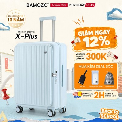 Vali Mở Rộng Bamozo X-Plus Size 20/24/28 Tăng 15% Sức Chứa, Vali Du Lịch Nhựa PC Nguyên Khối_XPLUS