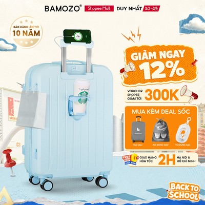 Vali Du Lịch Bamozo 8812 Thời Trang Size 20/24 Chất Liệu Nhựa ABS 3 Lớp Bền Đẹp_8812