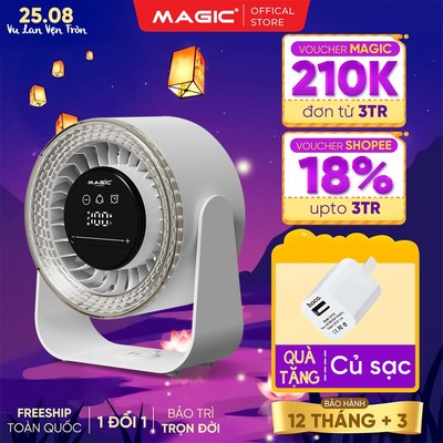 [Hàng Mới Về] Quạt Sạc Mini Để Bàn Magic A-010, Pin Chuẩn 3600mAh, Hẹn Giờ 180ph, BH 12 Tháng