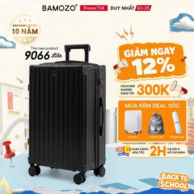 Vali Bamozo 9066 Lite Size 20/24/28 Khóa Số Bảo Mật Bịt 4 Góc Chống Va Đập Bảo Hành 5 Năm_9066L